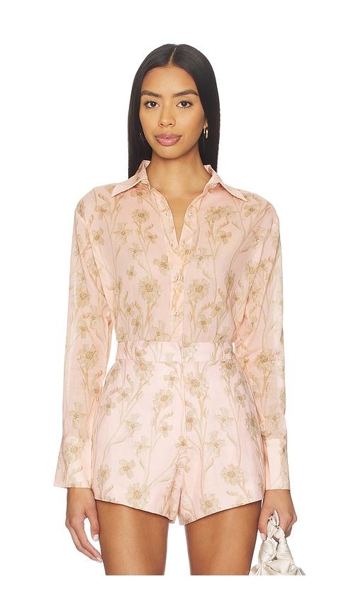 Karina Grimaldi Coral Print Blouse in Peach by KARINA GRIMALDI
