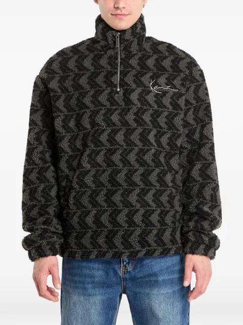 chevron-pattern fleece sweater by KARL KANI