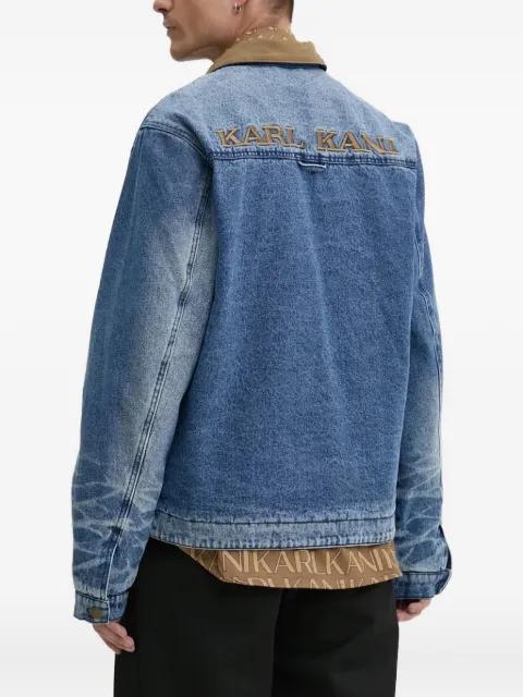 embroidered-logo denim jacket by KARL KANI
