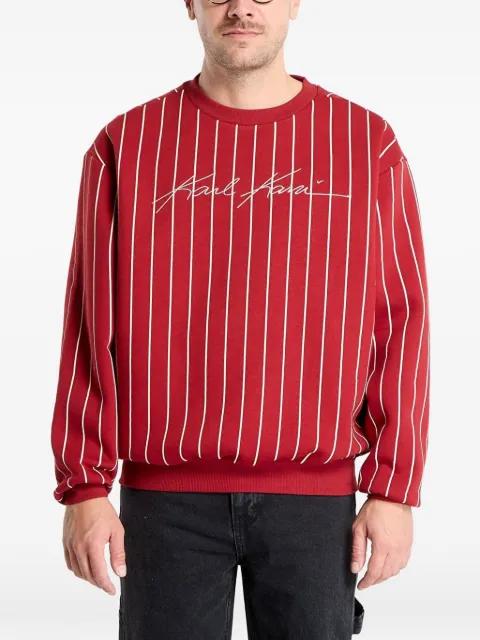 pinstripe embroidered-logo sweatshirt by KARL KANI