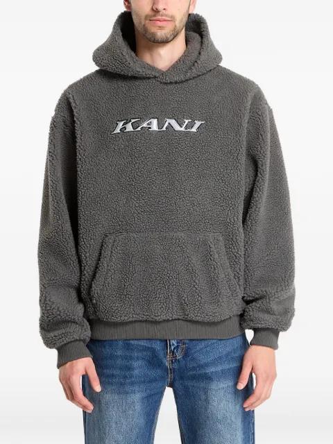 teddy-texture logo hoodie by KARL KANI