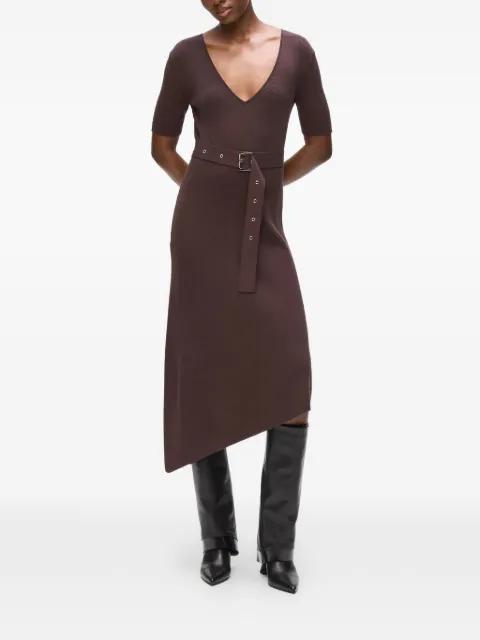Belted V-neck midi dress by KARL LAGERFELD