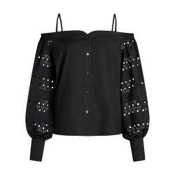 Broderie anglaise off-shoulder by KARL LAGERFELD