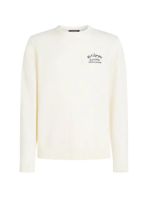 Côte D'Azur logo-embroidered sweater by KARL LAGERFELD