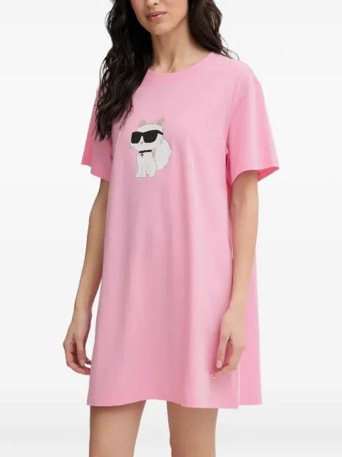 Choupette-motif crystal-embellished nightdress by KARL LAGERFELD