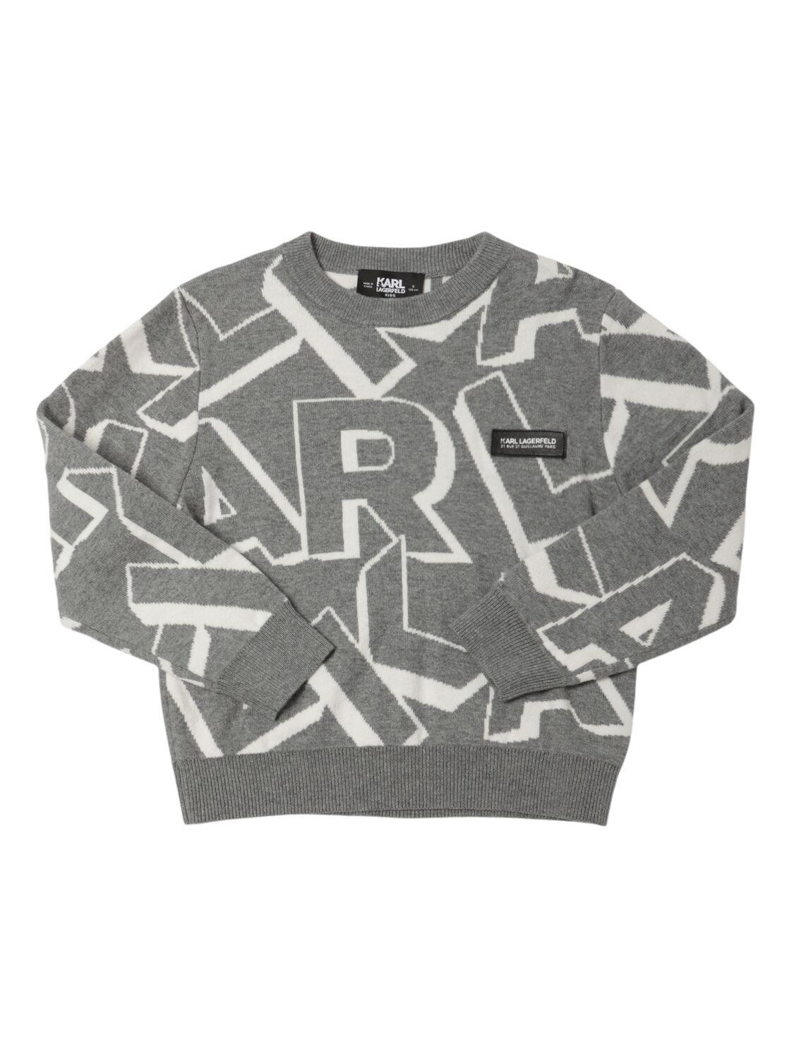 Cotton Blend Knit Sweater by KARL LAGERFELD