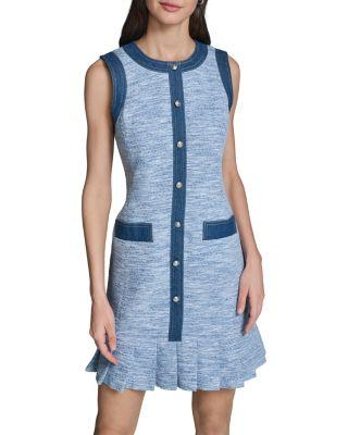 Denim Tweed Dress by KARL LAGERFELD