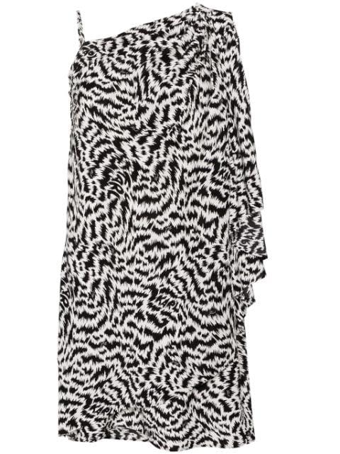 Elektrika-print draped minidress by KARL LAGERFELD
