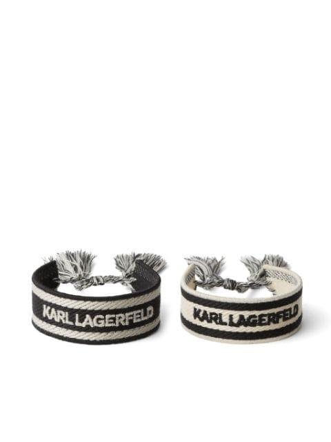 Essential woven bracelet (pack of two) by KARL LAGERFELD