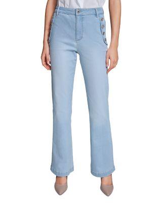 High Rise Ankle Jeans in Lagoon Wash by KARL LAGERFELD