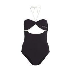 Hotel Karl halter-neck swimsuit by KARL LAGERFELD
