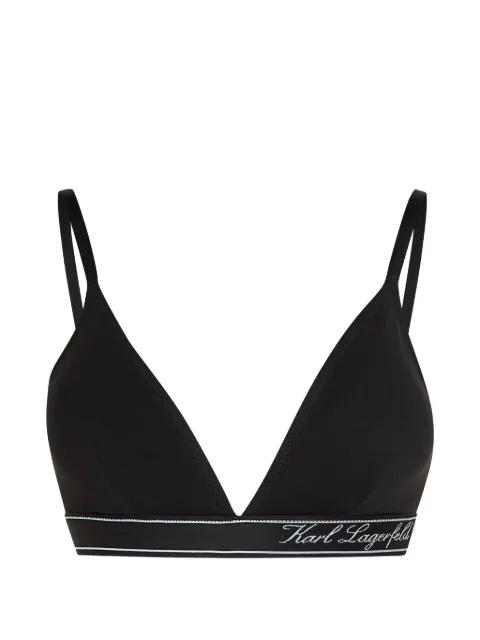 Hotel Karl stripe cotton bralette by KARL LAGERFELD