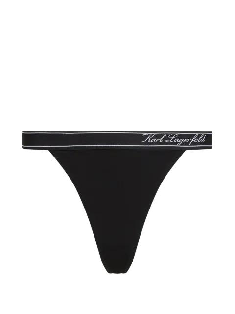 Hotel Karl stripe cotton thong by KARL LAGERFELD