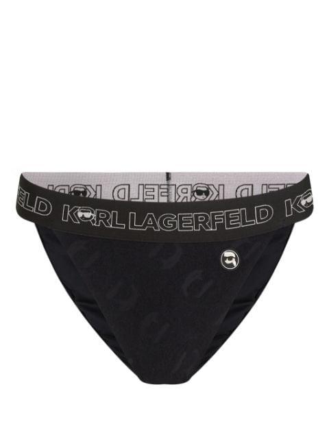 Ikon 2.0 logo-appliqué bikini bottoms by KARL LAGERFELD
