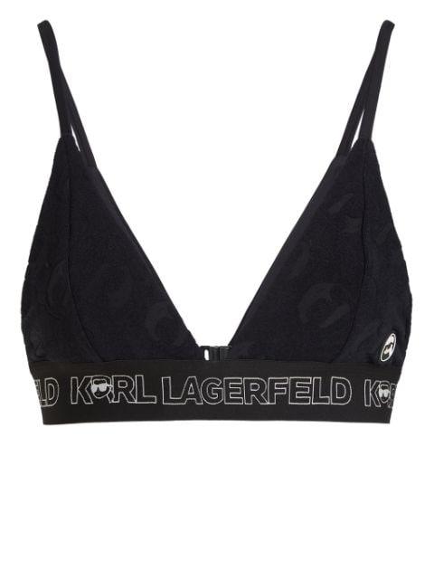 Ikon 2.0 logo-appliqué bikini top by KARL LAGERFELD