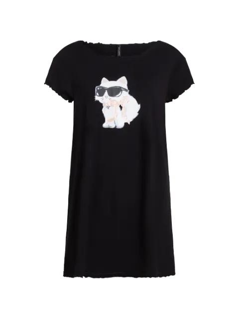 Ikon Choupette bow-detail cotton pajama dress by KARL LAGERFELD