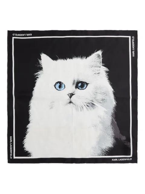 Ikon Choupette silk scarf by KARL LAGERFELD