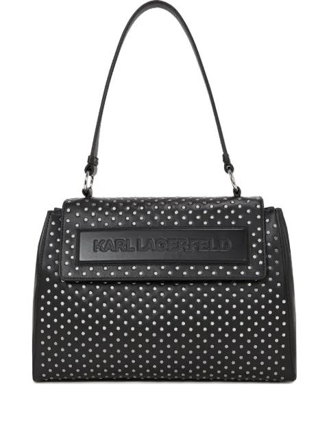 Ikon K/Stud-embellished top-handle bag by KARL LAGERFELD