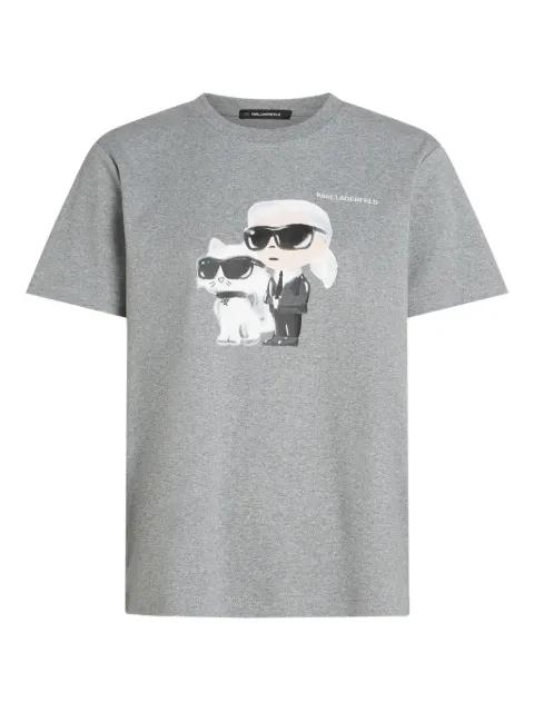 Ikon Karl & Choupette aquarelle graphic T-shirt by KARL LAGERFELD