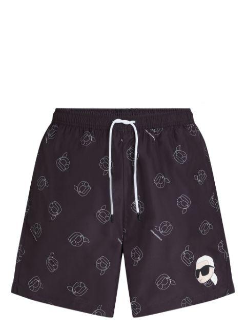 Ikon all-over-print swim shorts by KARL LAGERFELD