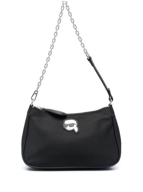 Ikon appliqué-detail shoulder bag by KARL LAGERFELD