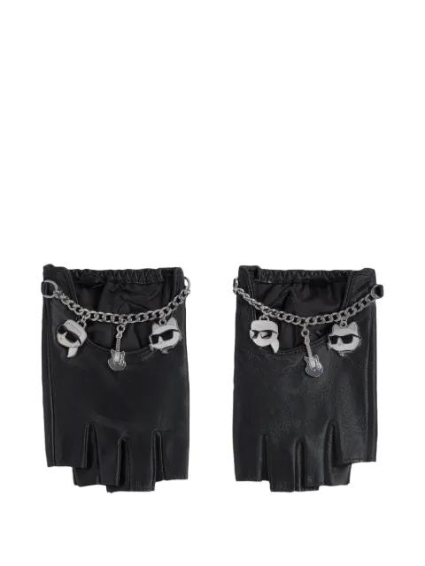 Ikon charms fingerless gloves by KARL LAGERFELD