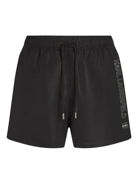 Ikon logo-print swim shorts by KARL LAGERFELD