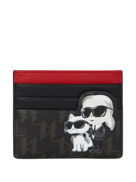 Ikon monogram-pattern cardholder by KARL LAGERFELD
