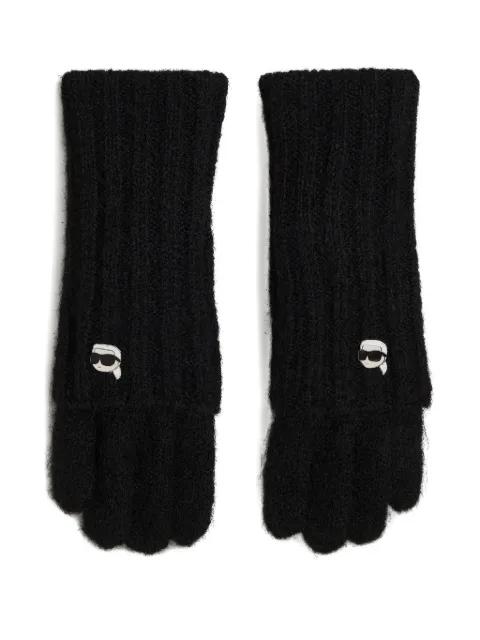 Ikon pin knitted gloves by KARL LAGERFELD