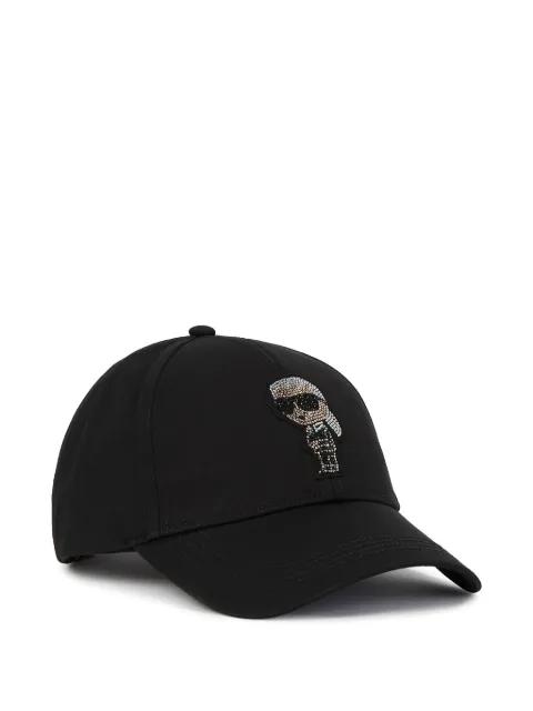 Ikon rhinestone cap by KARL LAGERFELD