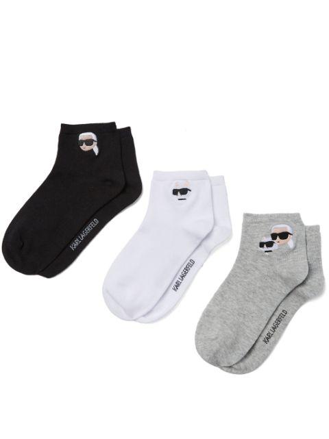 Ikon short socks (pack of three) by KARL LAGERFELD