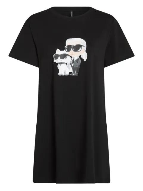 Ikon sketch short-sleeved pajama dress by KARL LAGERFELD