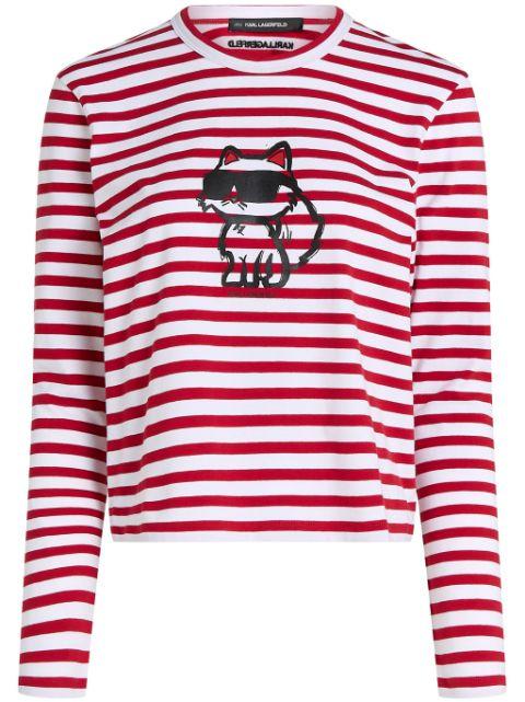 Ikon stripe-print t-shirt by KARL LAGERFELD