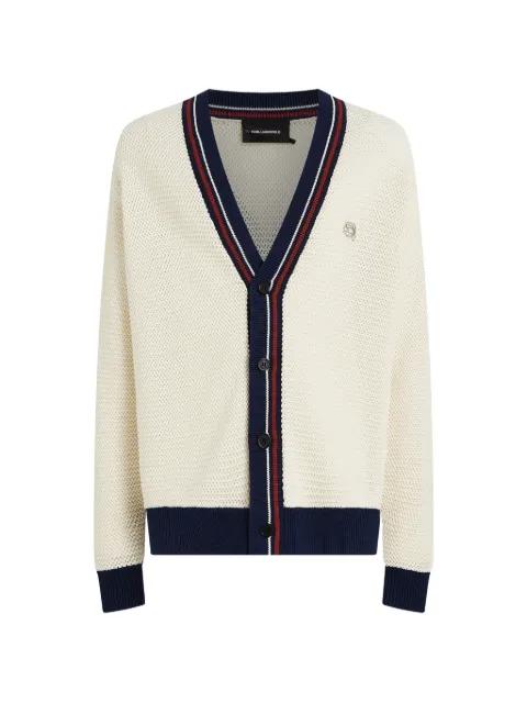 Ikon structure striped cardigan by KARL LAGERFELD