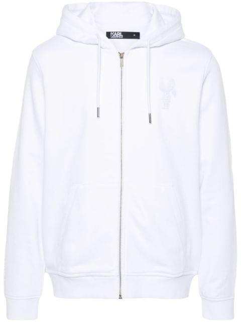 Ikonik Karl-print zipped hoodie by KARL LAGERFELD