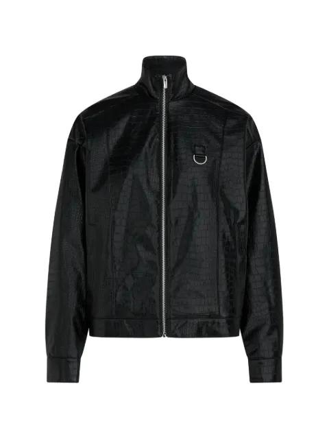 Karlism croc-effect bomber jacket by KARL LAGERFELD JEANS