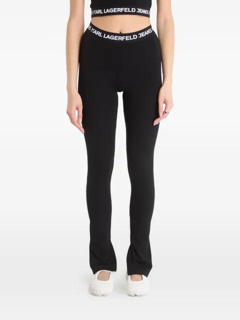 Milano logo-waistband split-cuff leggings by KARL LAGERFELD JEANS