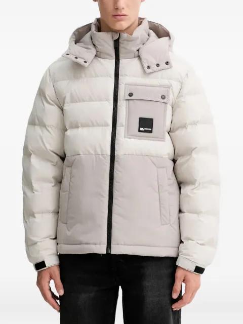 Utility hoodied patch-pocket jacket by KARL LAGERFELD JEANS