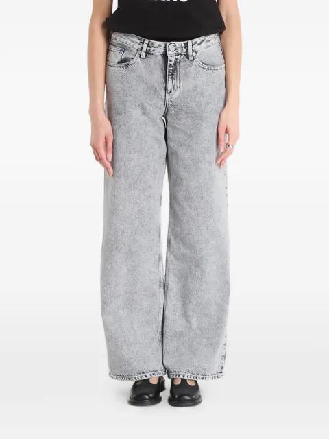 acid-wash wide-leg jeans by KARL LAGERFELD JEANS