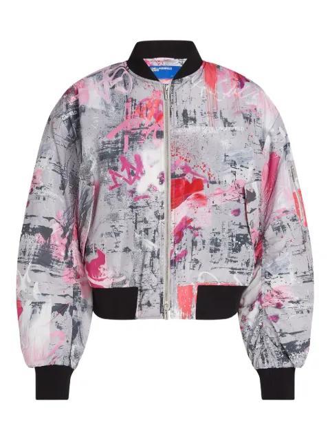all-over print bomber jacket by KARL LAGERFELD JEANS