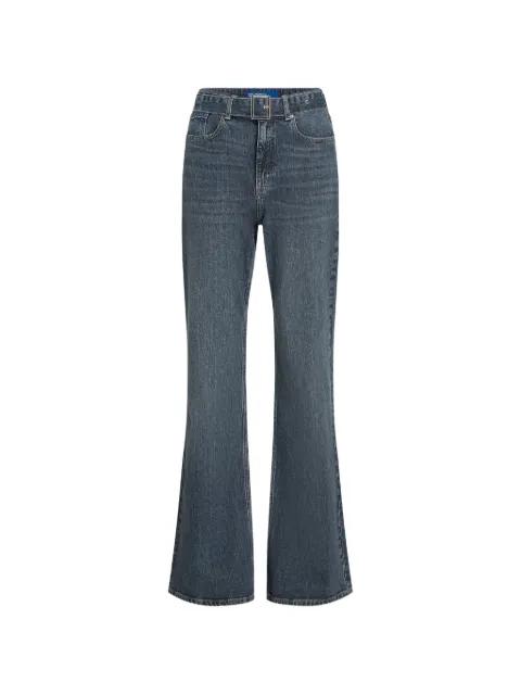 belted flared jeans by KARL LAGERFELD JEANS