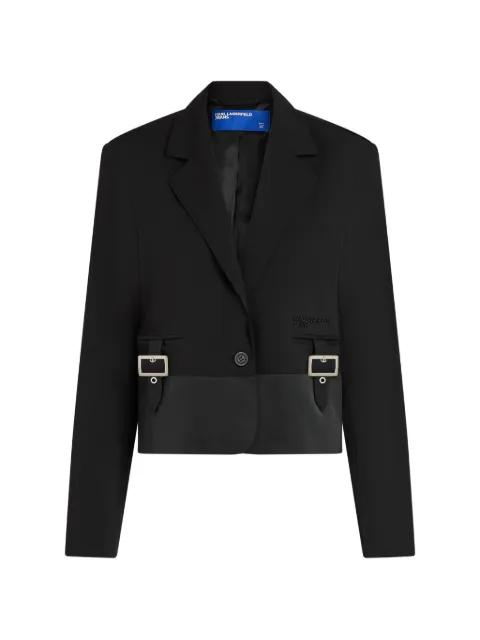 buckle-detail cropped blazer by KARL LAGERFELD JEANS