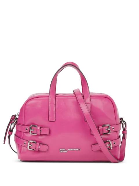 buckle faux-leather bowling bag by KARL LAGERFELD JEANS