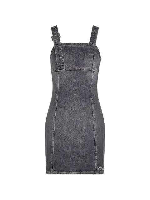 buckle-strap denim mini dress by KARL LAGERFELD JEANS