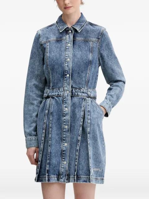 buttoned denim mini dress by KARL LAGERFELD JEANS