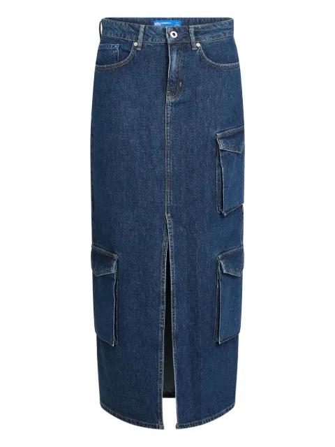 cargo denim maxi skirt by KARL LAGERFELD JEANS
