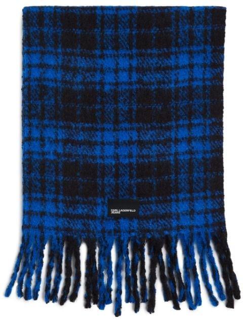 checked knitted scarf by KARL LAGERFELD JEANS