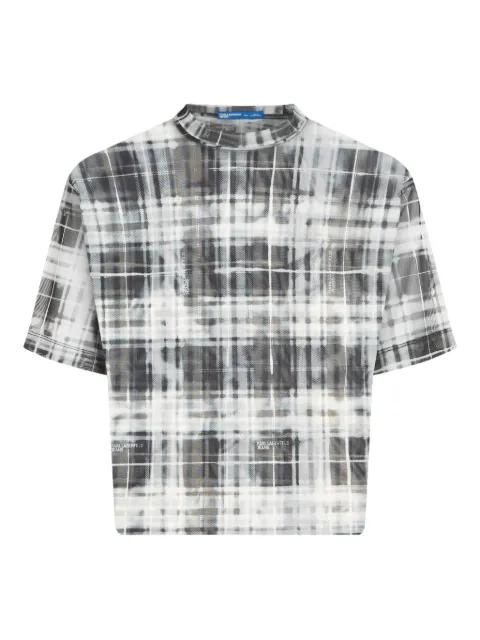 checked mesh T-shirt by KARL LAGERFELD JEANS