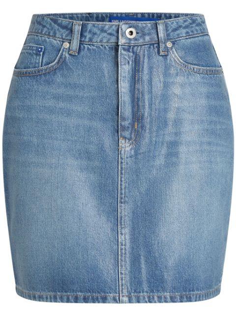 coated denim miniskirt by KARL LAGERFELD JEANS