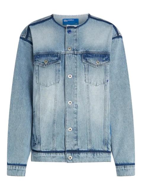 collarless denim jacket by KARL LAGERFELD JEANS